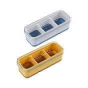 小樹屋-附蓋三格易脫模小型矽膠製冰盒(2入) 冰雪藍+起司黃