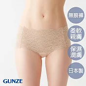 【日本GUNZE】雙重保水潤膚無痕三角內褲 L 膚色