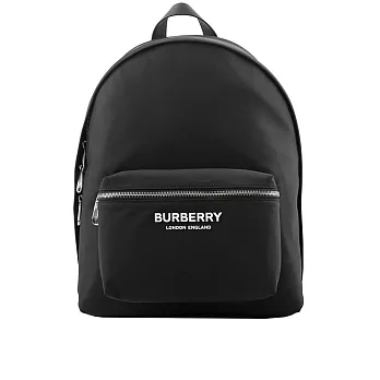 BURBERRY 徽標Logo 尼龍口袋後背包 (黑色)