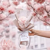 【Floral M】法式單支康乃馨永生花束（贈送母親節祝福卡） 質感粉