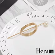 【HERA赫拉】韓版簡約半圓造型珍珠髮叉/髮簪 金色