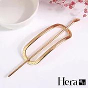 【Hera 赫拉】韓版簡約橢圓造型愛心髮叉/髮簪 金色
