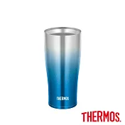 【THERMOS 膳魔師】不鏽鋼真空冰沁杯0.42L(JDE-400C-SP-BL) 藍色