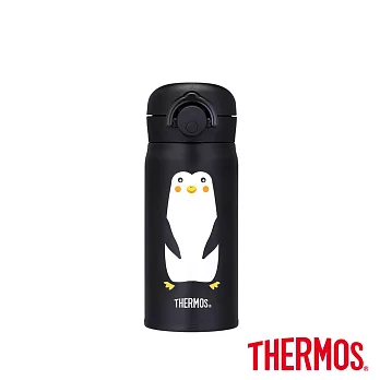 【THERMOS膳魔師】不鏽鋼輕巧變彈蓋真空保溫瓶350ml(JNR-350-PGBK) 企鵝