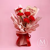 【Floral M】Coco Lady 胭脂紅進口康乃馨鮮花花束（贈送母親節祝福卡）