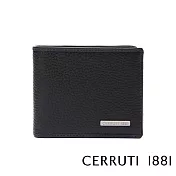 【Cerruti 1881】限量2折 義大利頂級小牛皮8卡短夾 全新專櫃展示品(黑色 CEPU05989M)