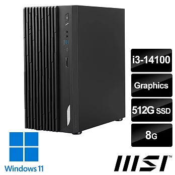 msi微星 PRO DP180 14-277TW 桌上型電腦 (i3-14100/8G/512G SSD/Win11)