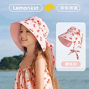 Lemonkid-兒童綁帶防曬帽-櫻桃粉 S-52cm