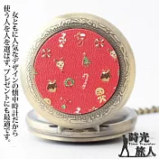 【時光旅人】糖果聖誕樹造型翻蓋懷錶附長鍊