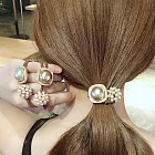 【Hera 赫拉】簡約奢華韓國流行珍珠髮飾/髮圈-2色 白銀色珠