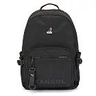KANGOL - 英國袋鼠鑰匙圈拉鍊15吋筆電隔層經典款後背包-共2色 經典黑