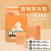 【kuku】寵物用尿布墊-S/M/L任選x4包 S加厚款(100片/包)