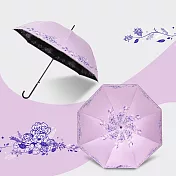 【雙龍牌】小香風黑膠宮廷傘自動直立傘晴雨傘/防曬抗UV陽傘A8027D 薰衣紫