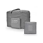 【WIDE VIEW】折疊式行李箱拉桿旅行袋(可套行李箱拉桿 折疊包 折疊旅行包 旅行收納 折疊收納 大容量包/HD-L612) 灰色