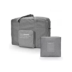 【WIDE VIEW】折疊式行李箱拉桿旅行袋(可套行李箱拉桿 折疊包 折疊旅行包 旅行收納 折疊收納 大容量包/HD─L612) 灰色
