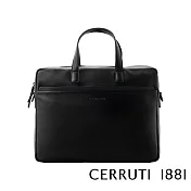 【Cerruti 1881】限量2折 義大利頂級小牛皮公事包/斜背包 全新專櫃展示品(黑色 CECA06528M)