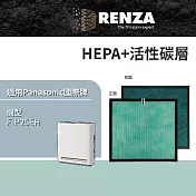 RENZA適用 Panasonic國際牌 F-P25EH 空氣清淨機 可替代F-ZMRS25W 高效HEPA+活性碳濾網