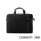 【Cerruti 1881】限量2折 義大利頂級小牛皮公事包/斜背包 全新專櫃展示品(黑色 CECA06580M)