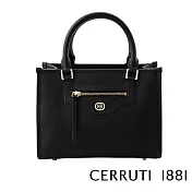 【Cerruti 1881】限量2折 義大利頂級手提包側背包 全新專櫃展示品(黑色 CEBA06677M)