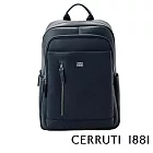 【Cerruti 1881】限量2折 義大利頂級小牛皮後背包 全新專櫃展示品(深藍色 CEZA06516M)