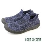 【GREEN PHOENIX】女 男 休閒鞋 溯溪鞋 戶外 防踢 輕量 襪套 平底 透氣 一體成型 EU35 藍色