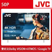JVC 50吋4K HDR GoogleTV雙杜比連網液晶顯示器(50P)送基本安裝