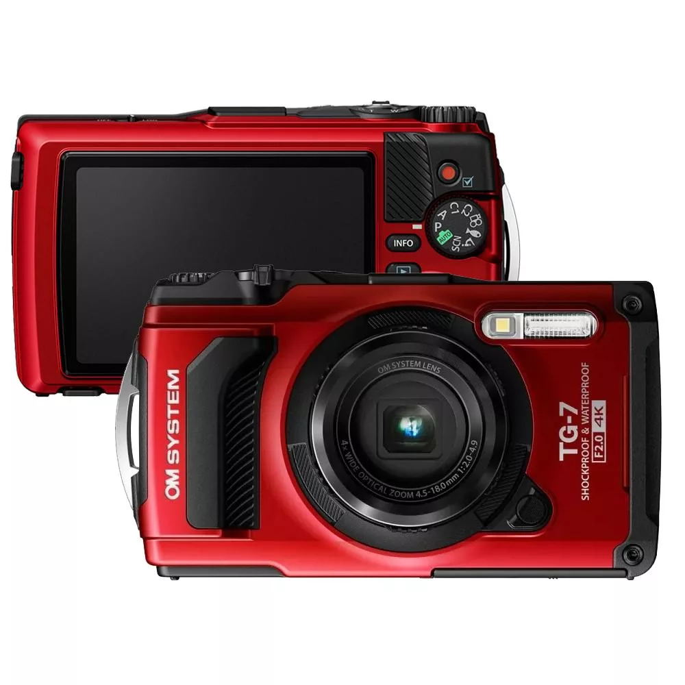 OLYMPUS OM SYSTEM Tough TG-7 防水數位相機*紅-(平行輸入)~送256G卡+副電*2+座充+相機包+中型腳架+拭鏡筆+背帶+大清+讀卡機