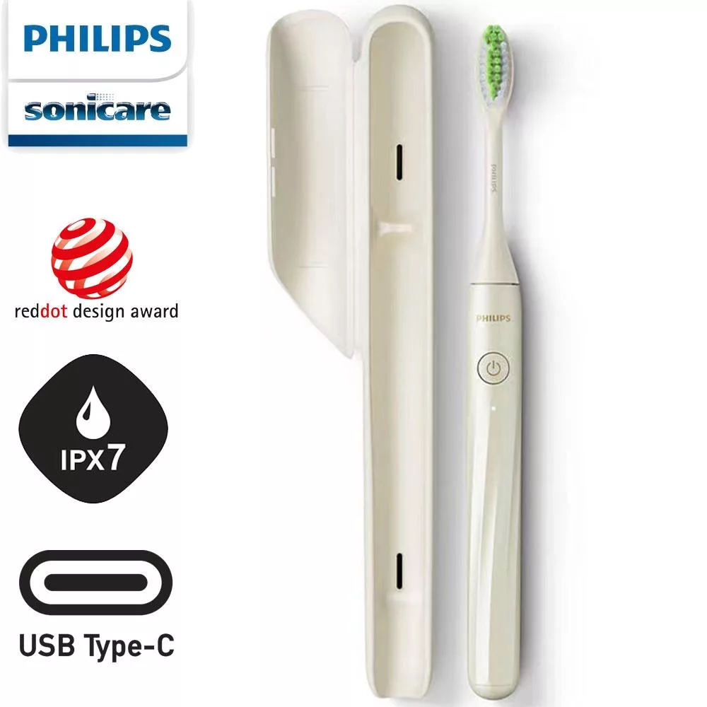 【Philips】攜帶式旅行盒電動牙刷 HY1200白色(平行輸入品)