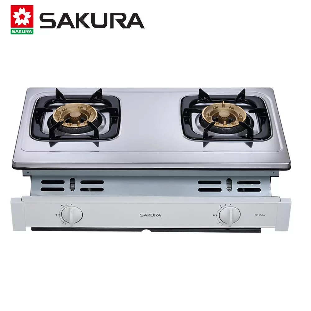 【SAKURA 櫻花】二口安全爐崁入爐 G6150A/G6150AS (桶裝瓦斯/LPG) 送安裝