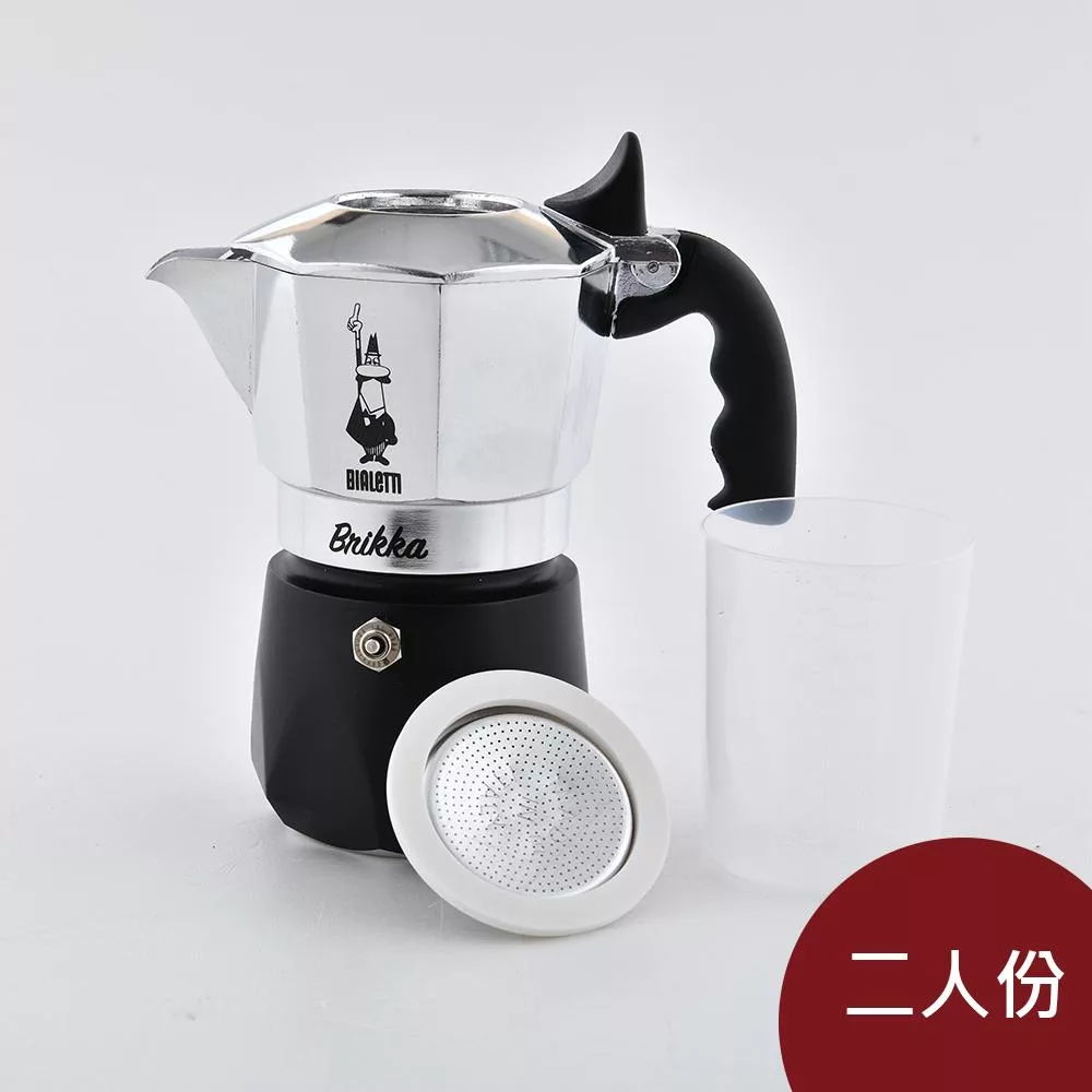 博客來-Bialetti Brikka 新款加壓摩卡壺2人份升級款+耗材組