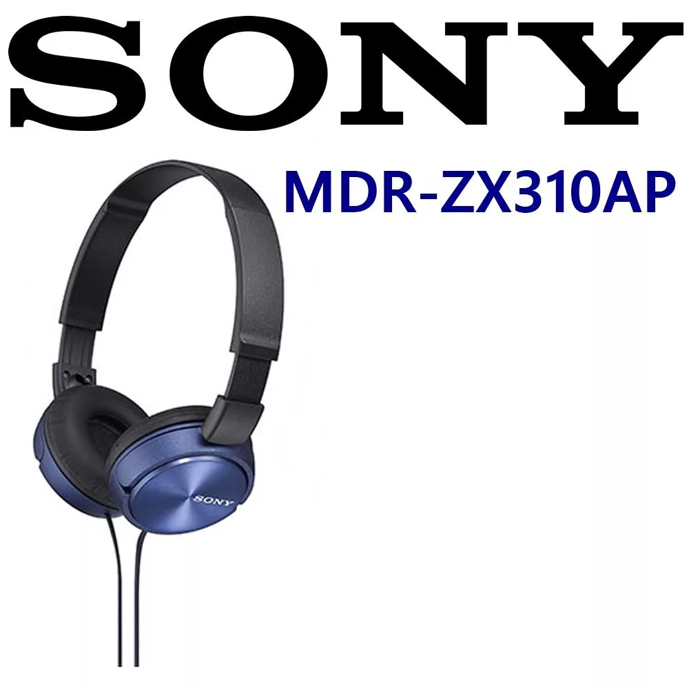 SONY MDR-ZX310AP 附耳麥IOS. 安卓適用 潮流隨型 耳罩式耳機 3色.公司貨保固一年 藍色