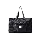 DF Queenin - Y.J.TRAVEL輕量可收納摺疊防潑水可插拉桿旅行袋 - 多色可選 黑色