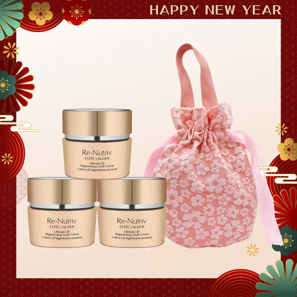 ESTEE LAUDER 雅詩蘭黛 白金級極萃賦活花秘乳霜(15mlX3)送收納袋-新年情人禮品-公司貨