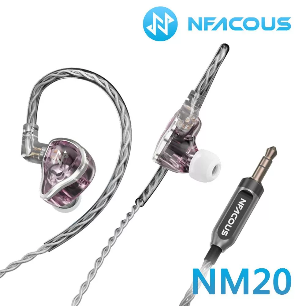 NF ACOUS NM20 電調動圈入耳式監聽耳機-透粉
