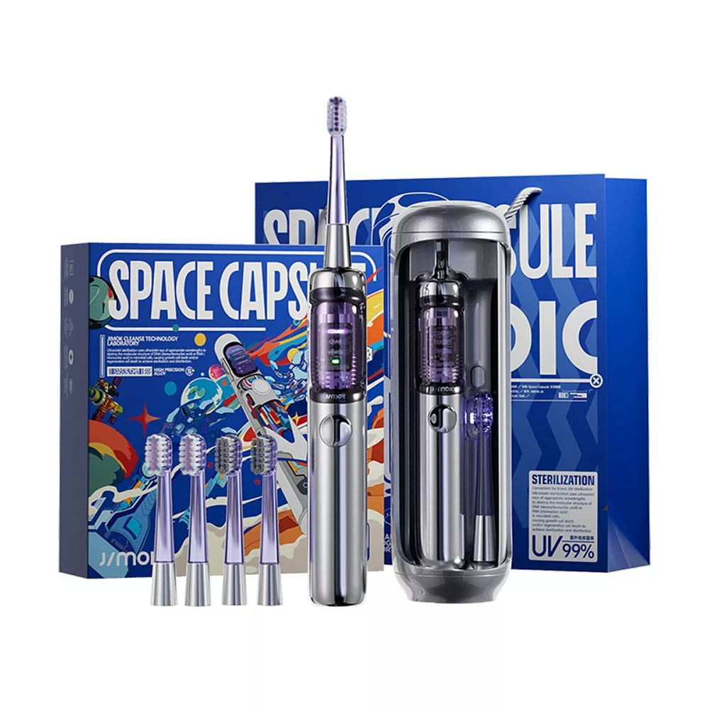 【JIMOK】J6 PRO星際太空艙電動牙刷禮盒 -太空銀