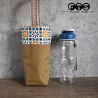 《梵緹希》防水外出手水瓶提袋_ 花磚橘+卡其底