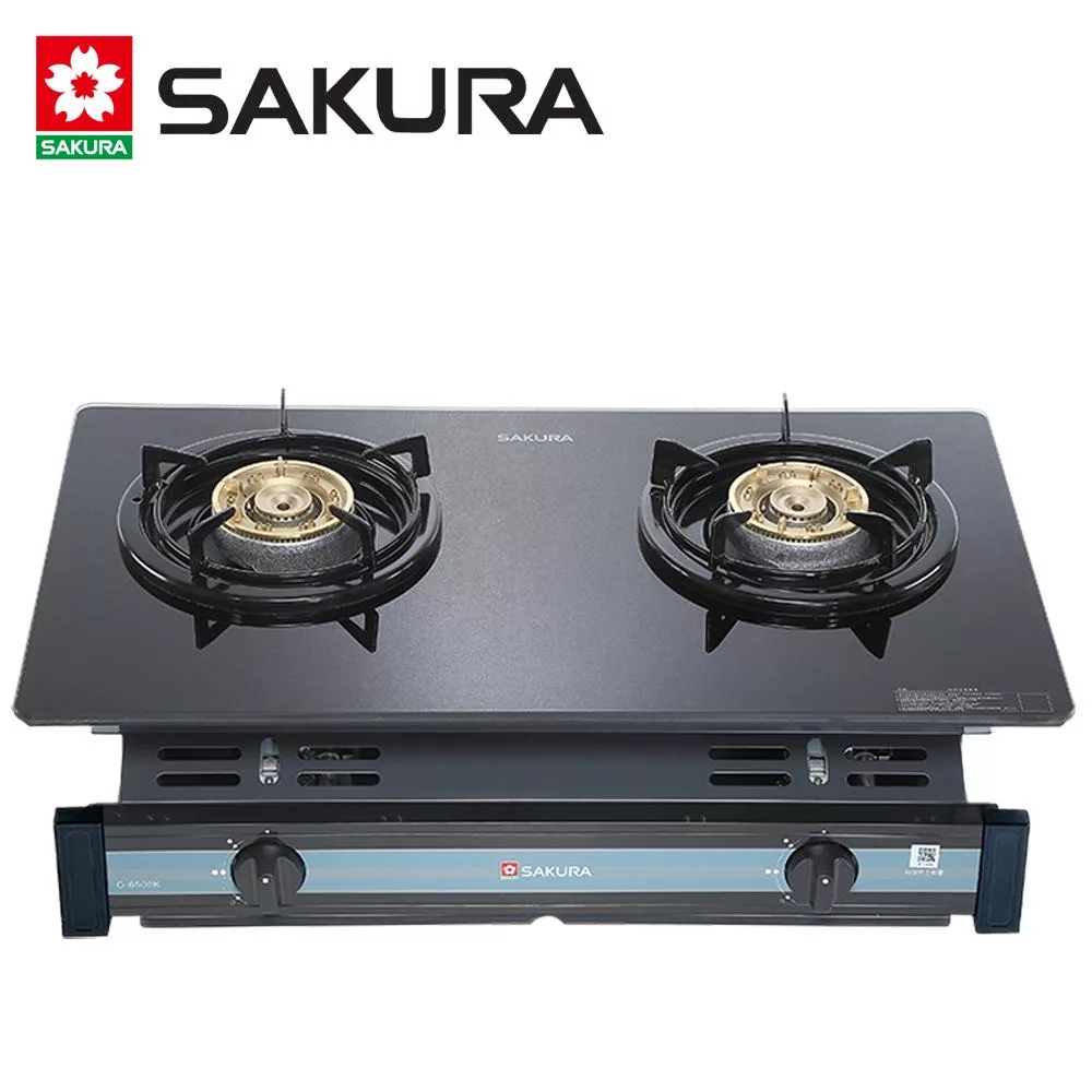 【SAKURA 櫻花】二口玻璃面板嵌入爐 G6500KG/G-6500KG (桶裝瓦斯/LPG) 送安裝