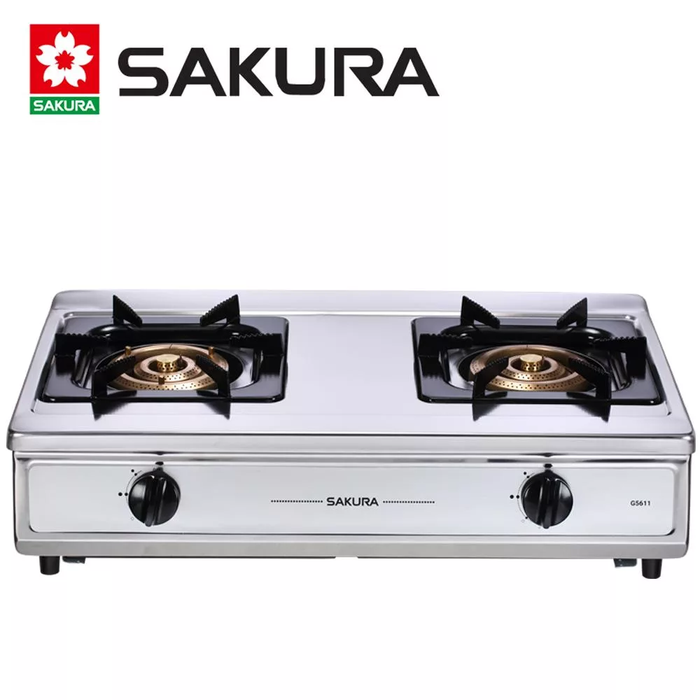 【SAKURA 櫻花】二口三環銅爐頭安全爐(台爐)G5611/G-5611S(桶裝瓦斯/LPG) 送安裝