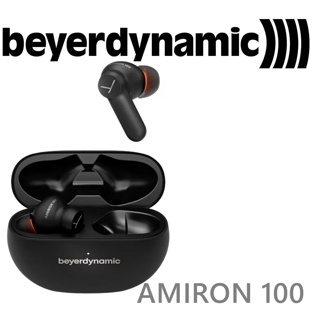 拜爾桿狀真無線耳機 beyerdynamic AMIRON 100 真無線降噪藍牙耳機 可連接8個設備 公司貨保固一年 黑色