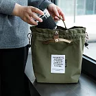 抽繩撞色便當包 綠色