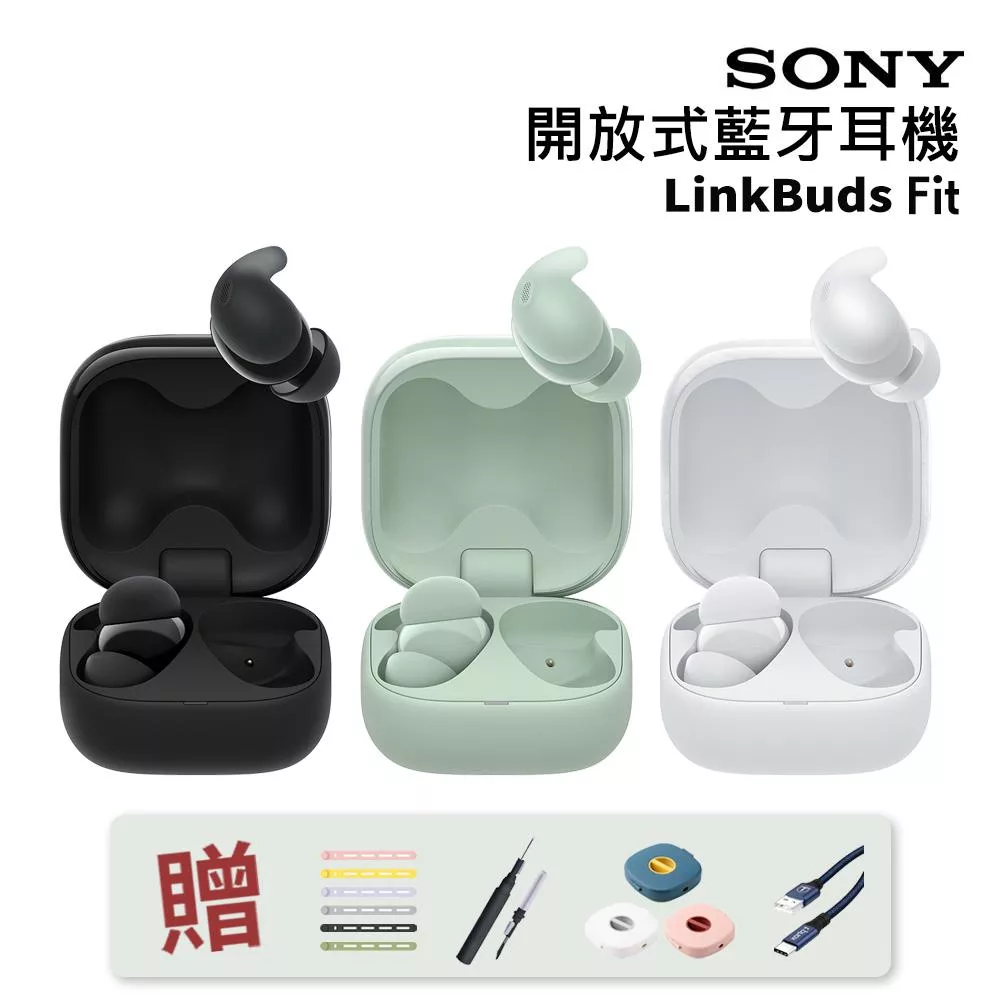 【SONY 索尼】LinkBuds Fit 真無線降噪耳機 WF-LS910N (贈線材綁帶+3C清潔筆+線材收納盒+TC充電線) 綠色