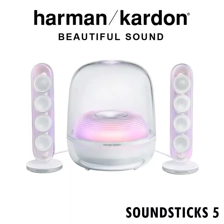 Harman Kardon SOUNDSTICKS 5 多媒體水母喇叭 全新進化版 三分頻設計 2.1聲道 2色 總代理公司貨保固一年 白色