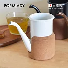【日本FORMLADY】cupPot日製琺瑯無柄手沖壺(附隔熱套)-400ml- 典雅白