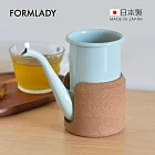 【日本FORMLADY】cupPot日製琺瑯無柄手沖壺(附隔熱套)-400ml- 薄荷藍