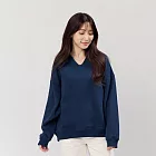 好我_Ruth有領刷毛保暖長袖厚磅T恤 FREE 丈青