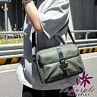 【iSPurple】復古通勤 日常潮流防潑水郵差包/軍綠 軍綠