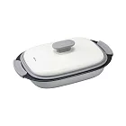 CB Japan copan系列 微波爐專用長方形燒烤盤 白