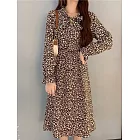 【BJ COLLECTION】日系飄逸碎花雪紡收腰洋裝BJC20010 FREE 咖啡色