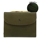 Kissora Tokyo|日本職人手工 三折一字口金牛皮短夾 綠色