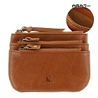 Kissora Tokyo|日本職人手工 軟質牛皮三層零錢卡片夾 咖啡色